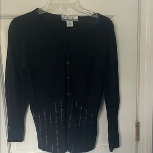 Nine & Company Black Buttoned Cardigan with front sequins